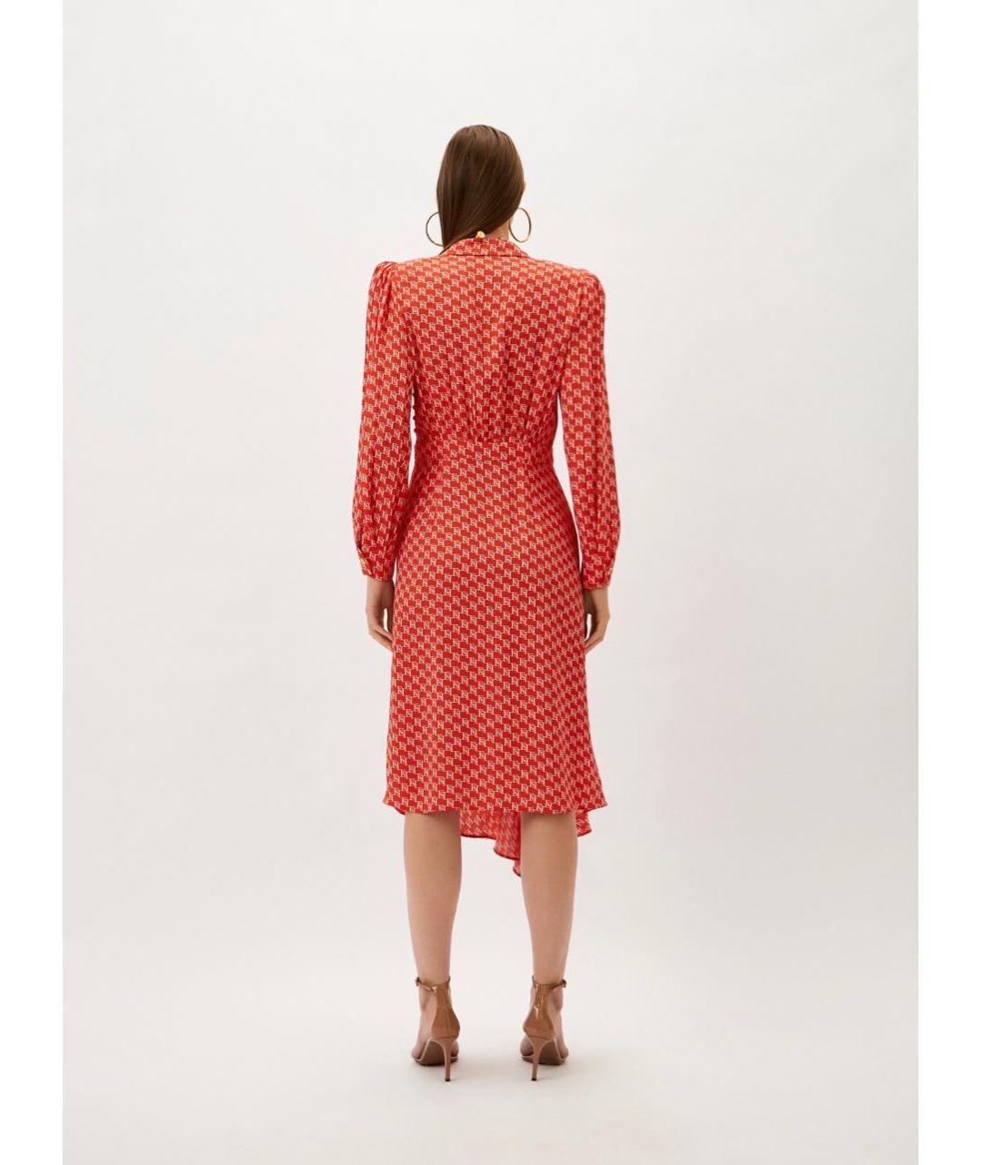 ELISABETTA FRANCHI Красное полиэстеровое платье, фото 2