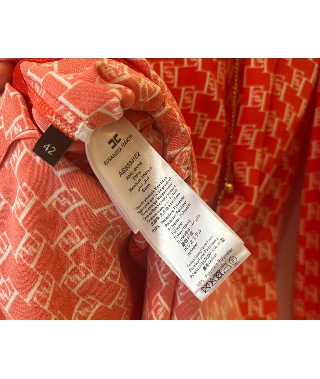 ELISABETTA FRANCHI Красное полиэстеровое платье, фото 3