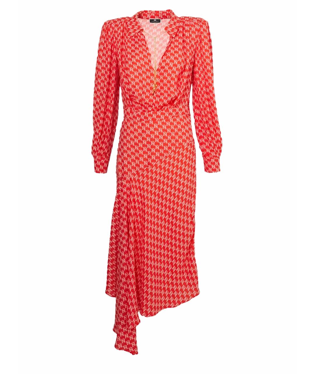 ELISABETTA FRANCHI Красное полиэстеровое платье, фото 1