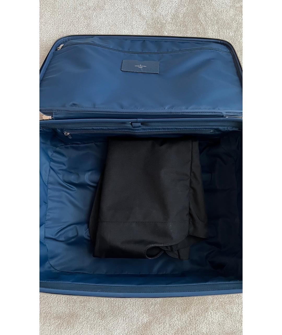 LOUIS VUITTON Синий кожаный чемодан, фото 6