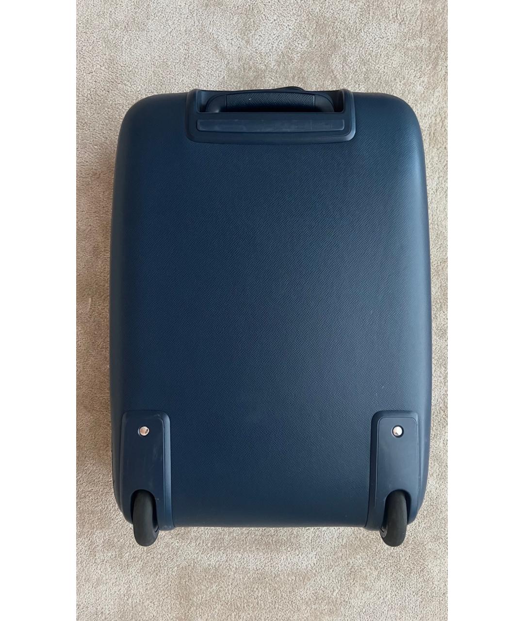 LOUIS VUITTON Синий кожаный чемодан, фото 3