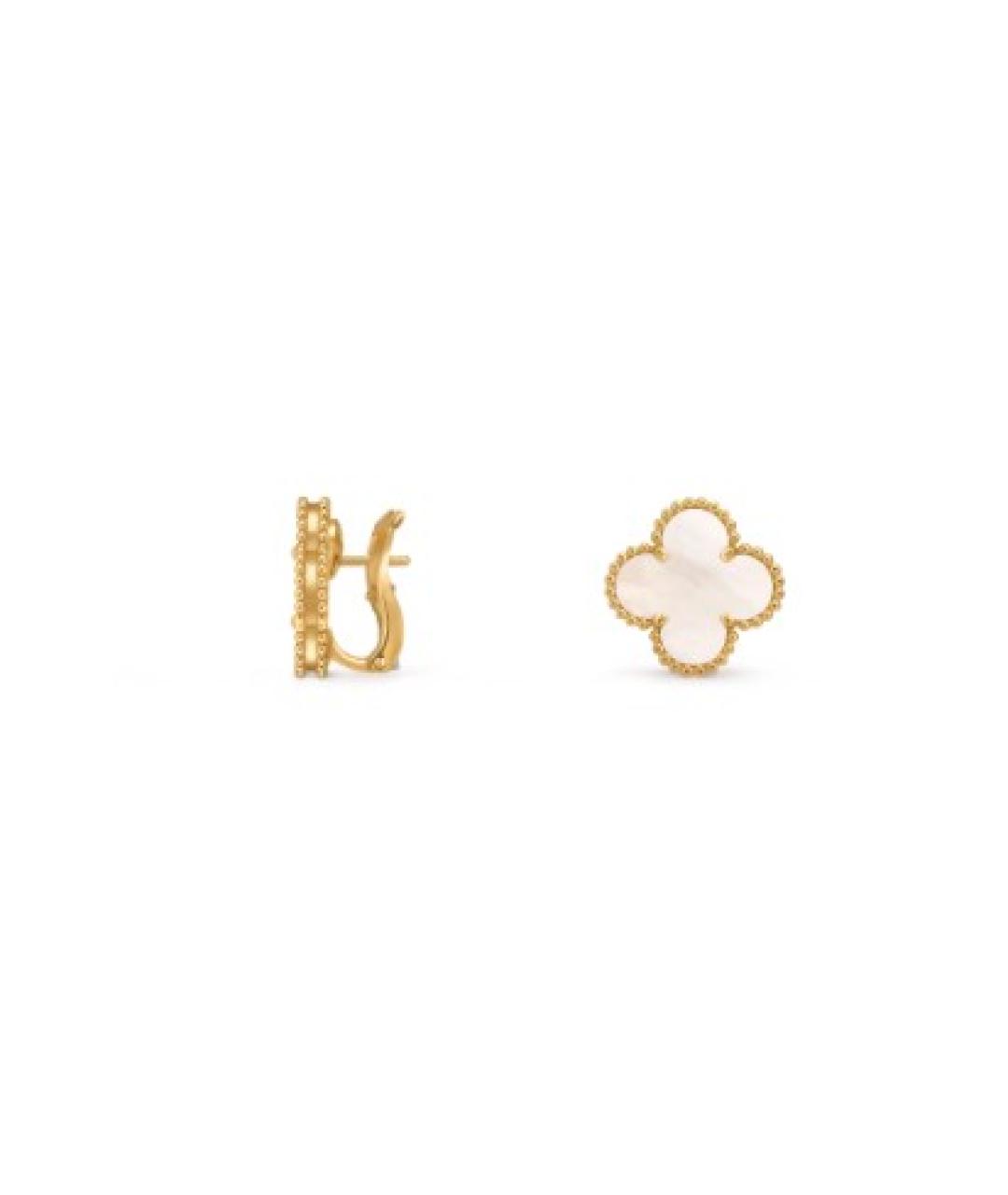 VAN CLEEF & ARPELS Белые серьги из желтого золота, фото 4