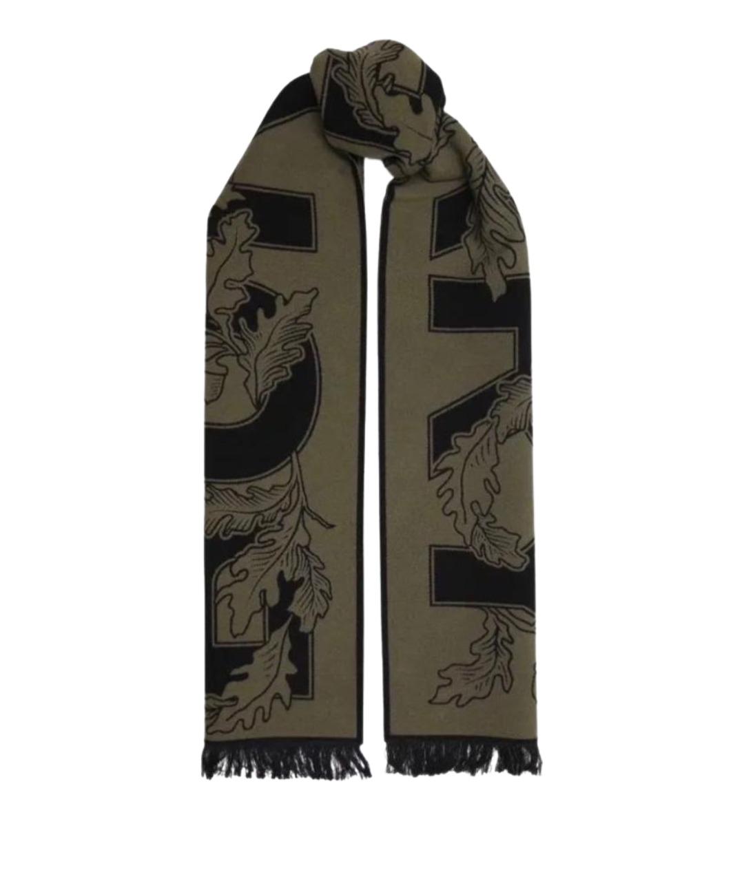 BURBERRY Черный шерстяной шарф, фото 1