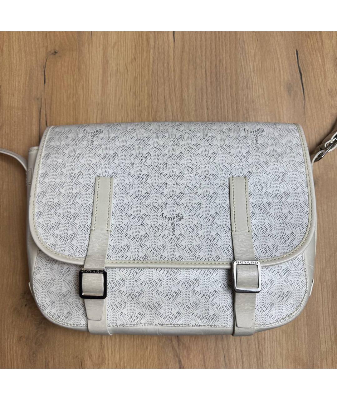 GOYARD Белая кожаная сумка на плечо, фото 2