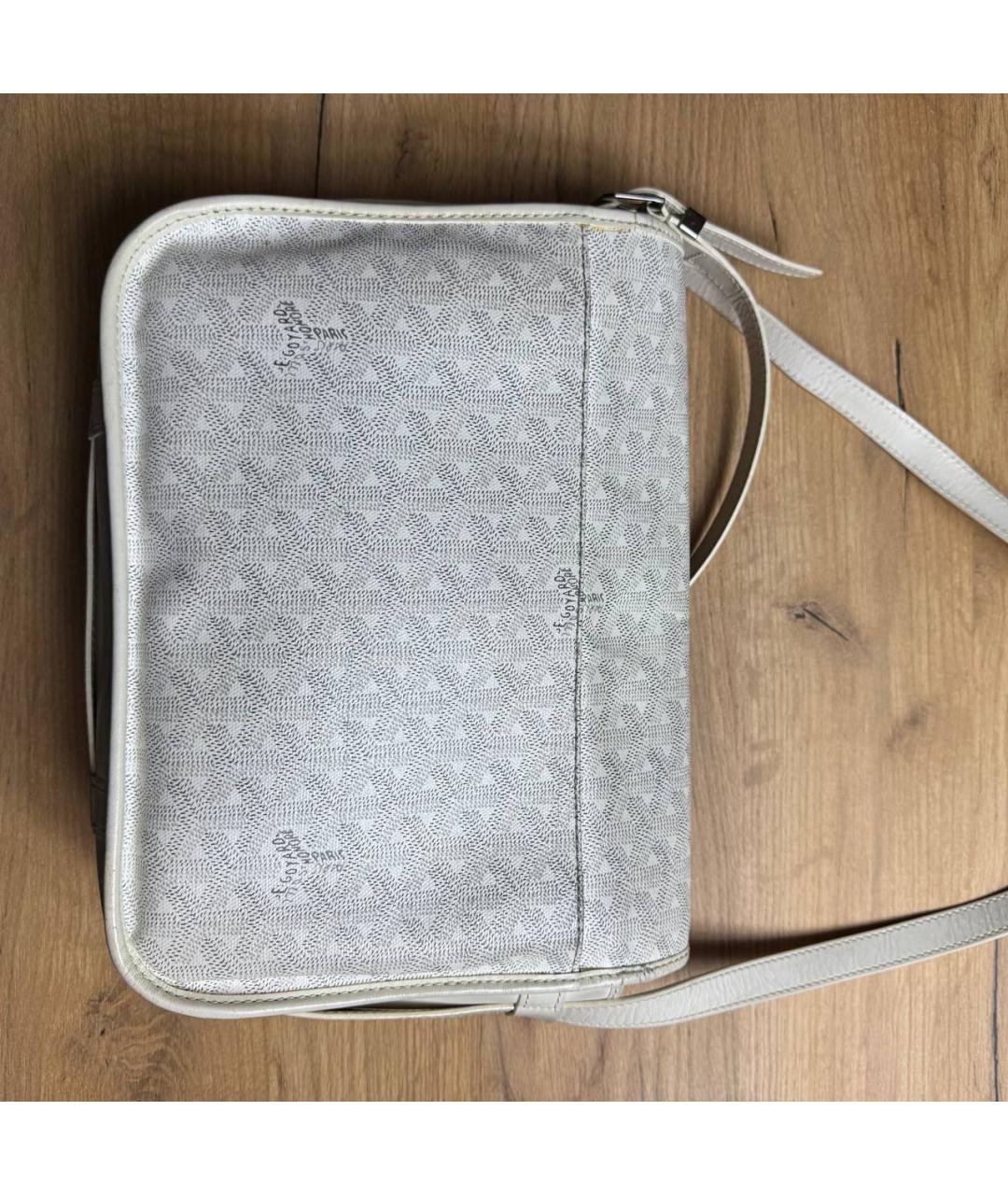GOYARD Белая кожаная сумка на плечо, фото 4