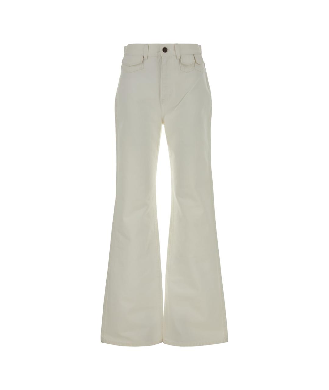 CHLOE Белые хлопковые прямые джинсы, фото 1