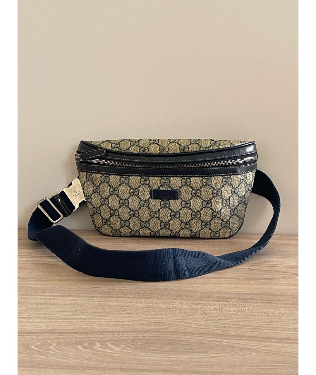 GUCCI Бежевая кожаная поясная сумка, фото 9