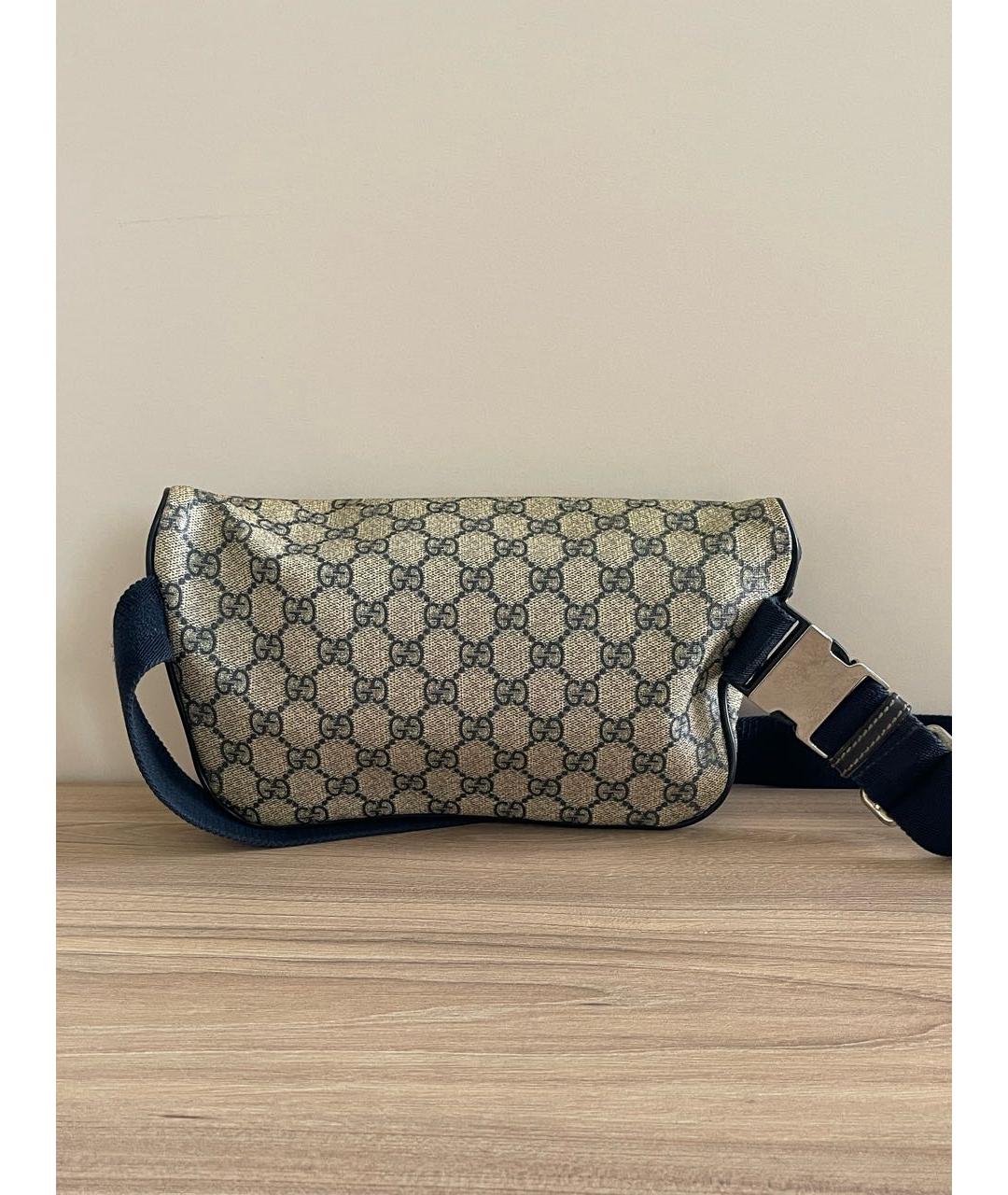 GUCCI Бежевая кожаная поясная сумка, фото 5