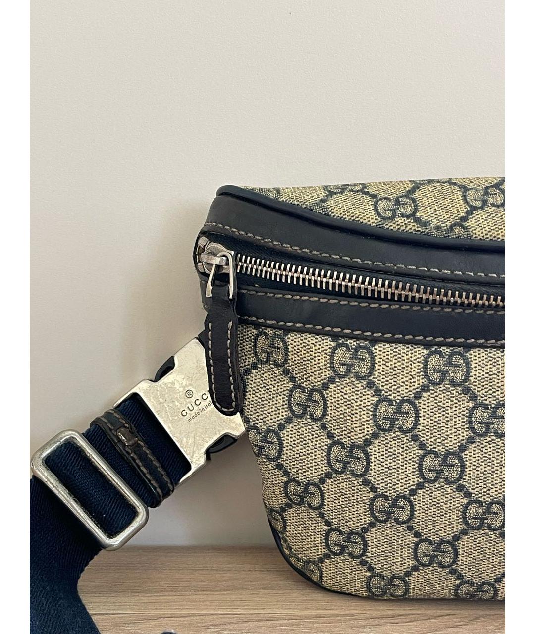 GUCCI Бежевая кожаная поясная сумка, фото 3