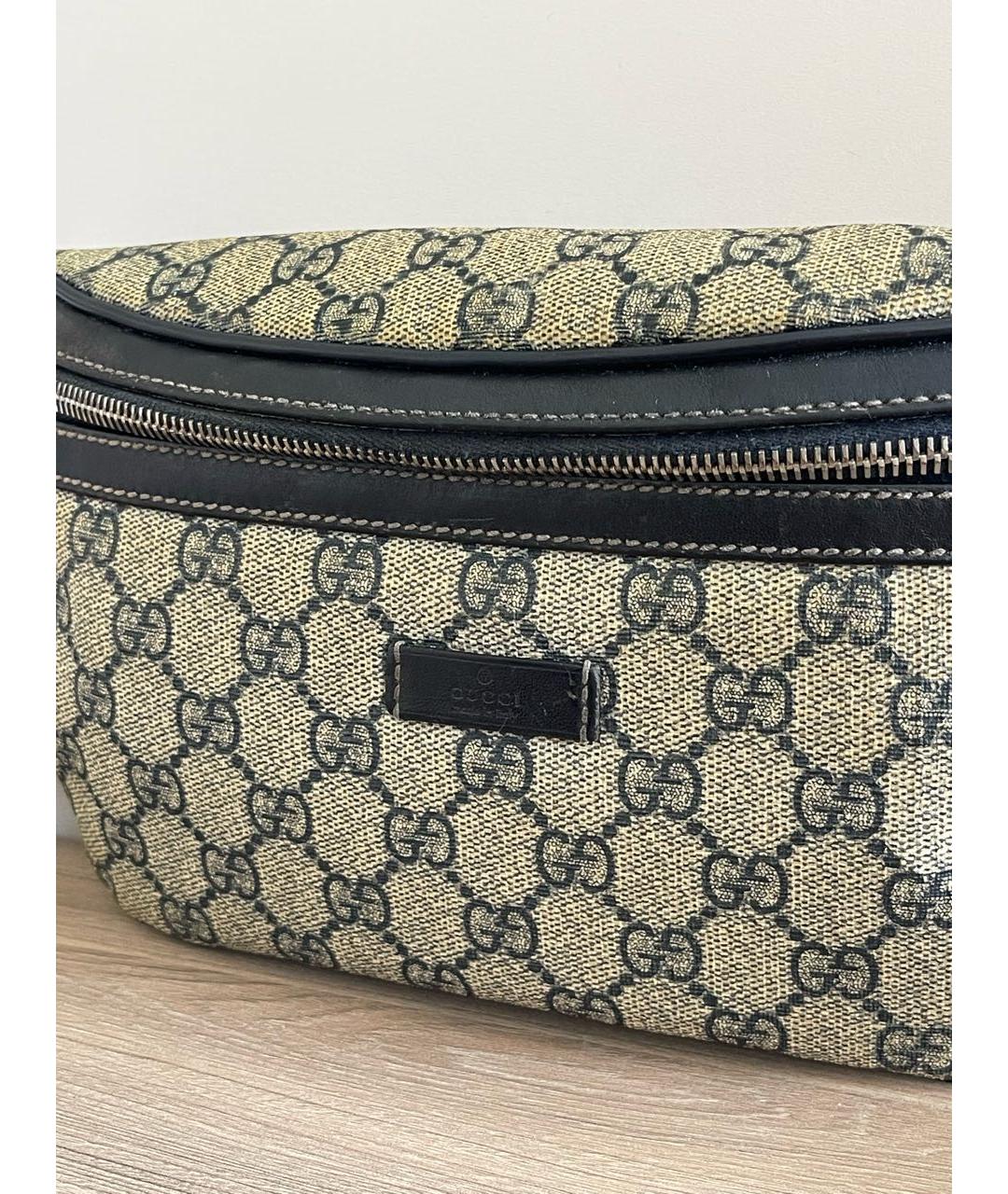 GUCCI Бежевая кожаная поясная сумка, фото 4