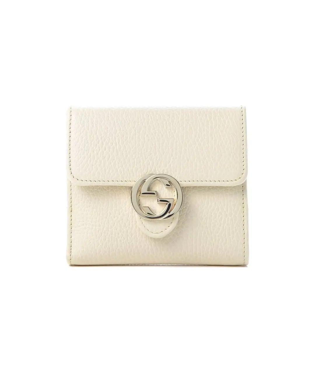 GUCCI Бежевый кожаный кошелек, фото 1