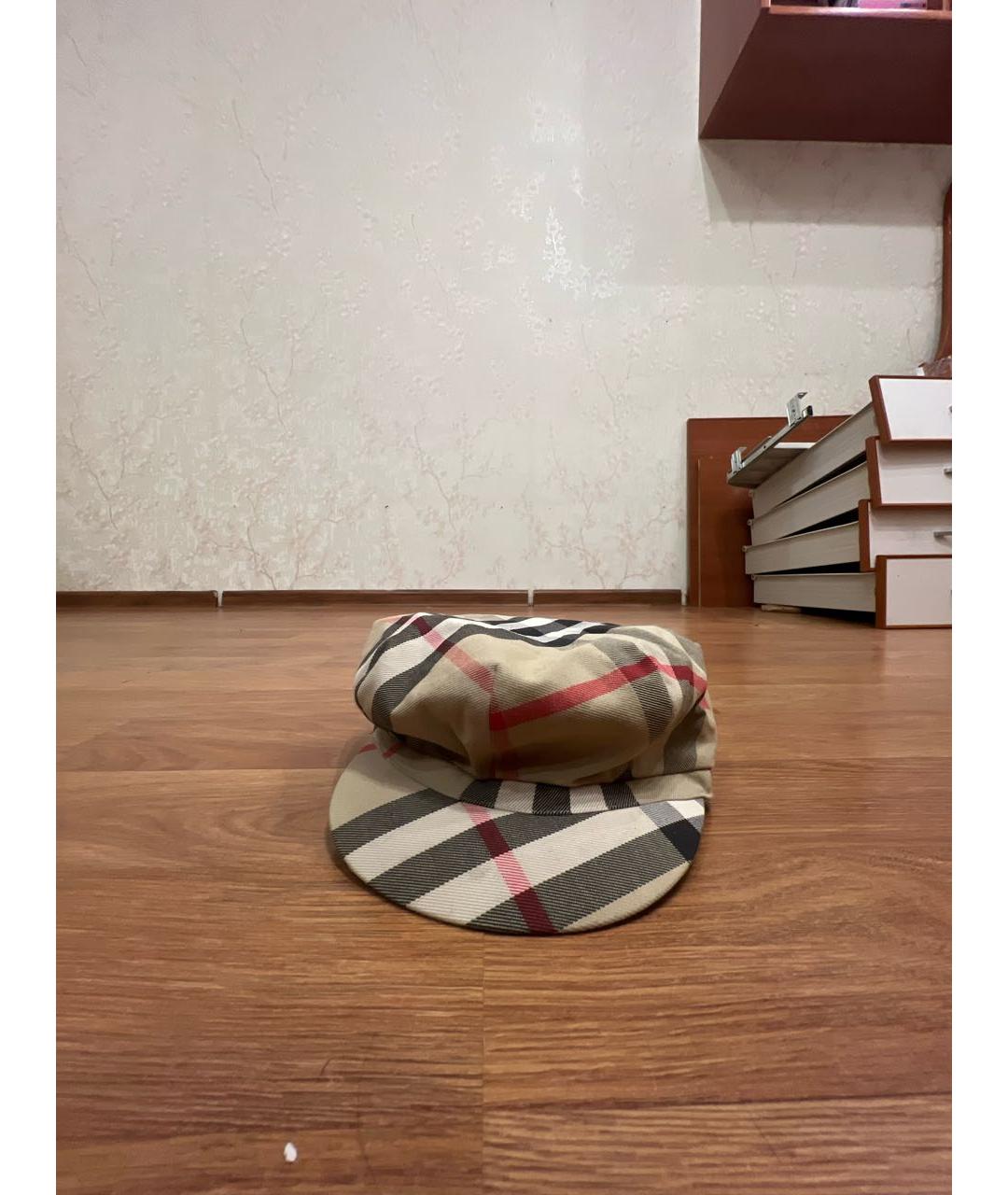 BURBERRY Бежевая хлопковая кепка, фото 2