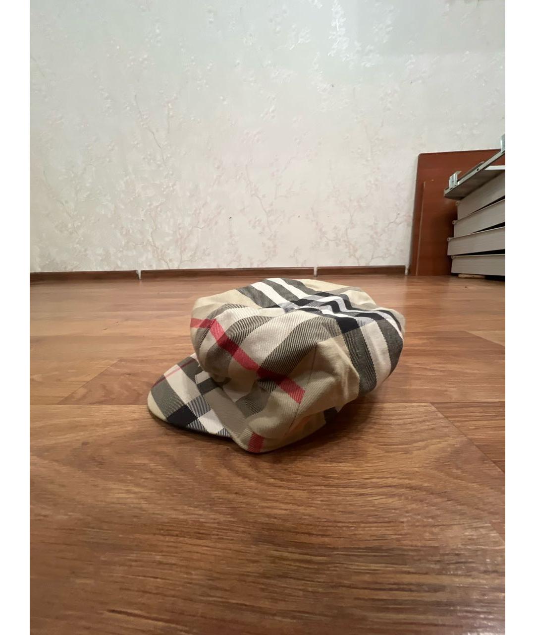 BURBERRY Бежевая хлопковая кепка, фото 3