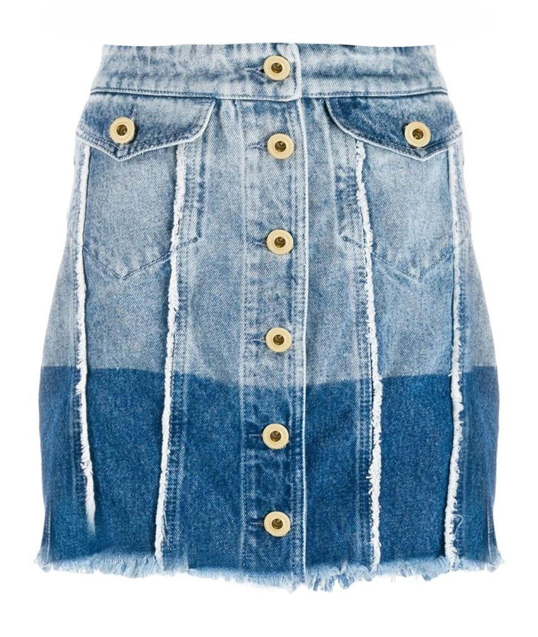 VERSACE JEANS COUTURE Синяя хлопковая юбка мини, фото 1