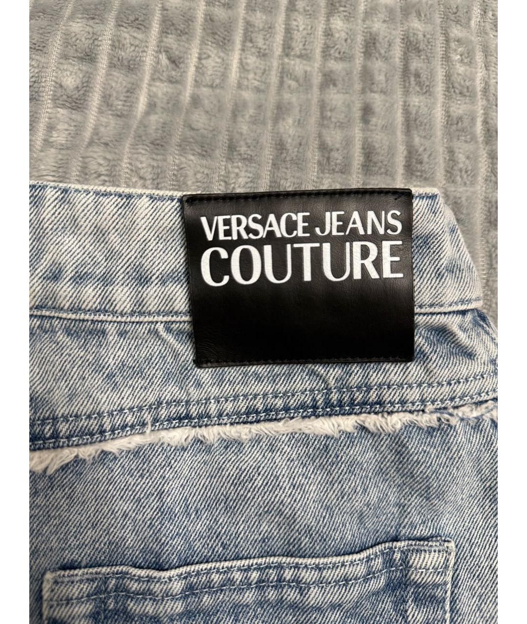 VERSACE JEANS COUTURE Синяя хлопковая юбка мини, фото 4