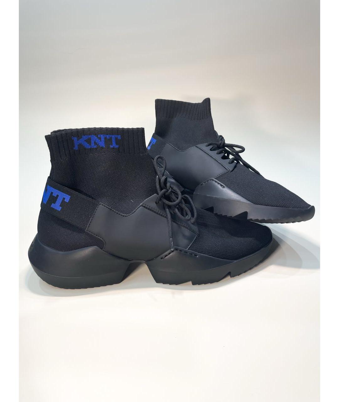 KITON Черные синтетические высокие кроссовки / кеды, фото 2