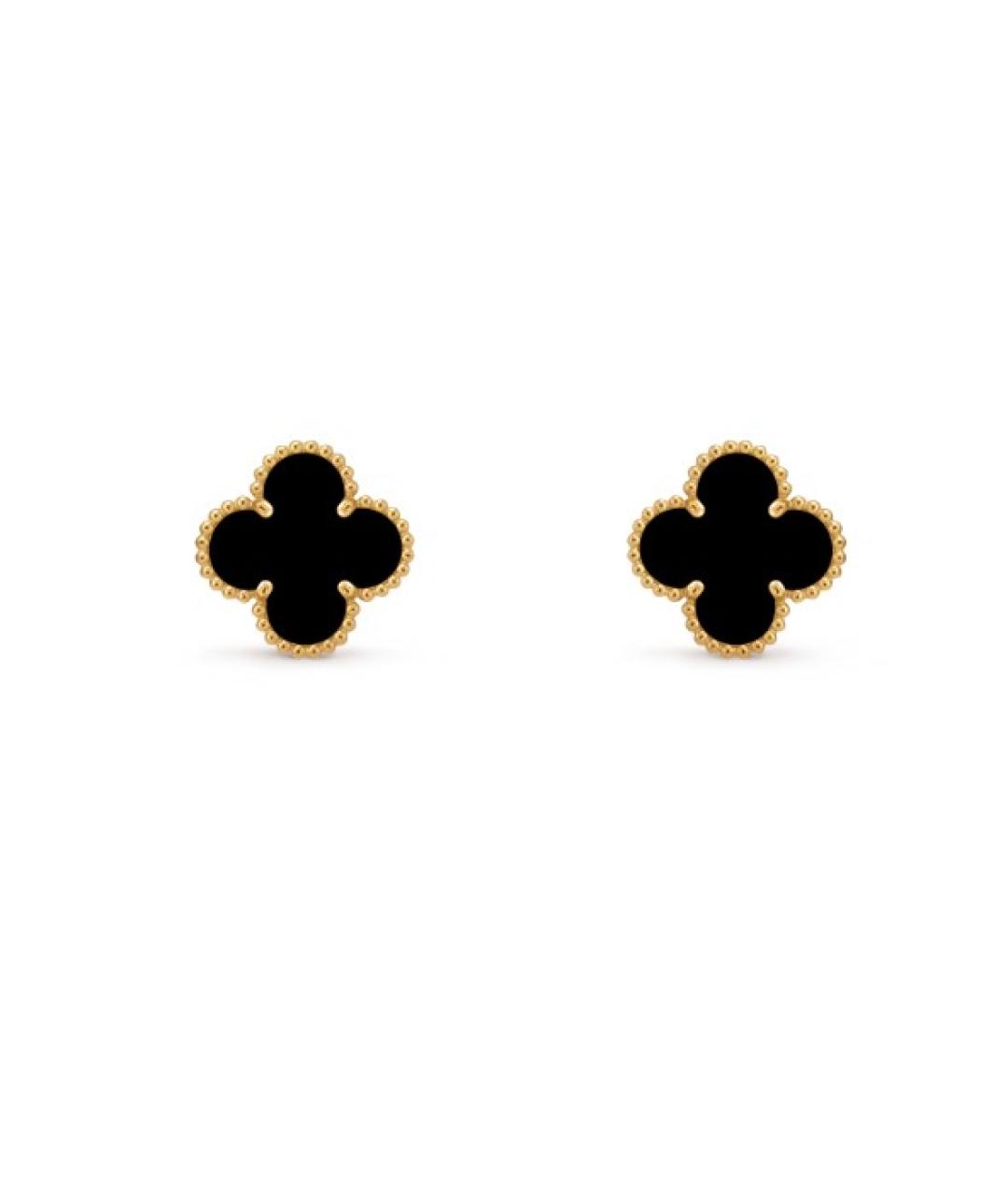 VAN CLEEF & ARPELS Черные серьги из желтого золота, фото 1