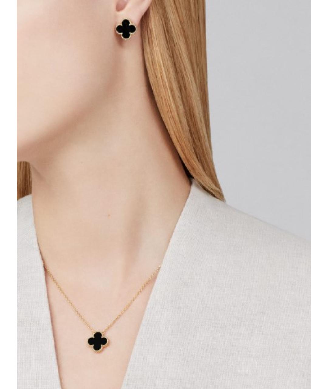 VAN CLEEF & ARPELS Черные серьги из желтого золота, фото 3