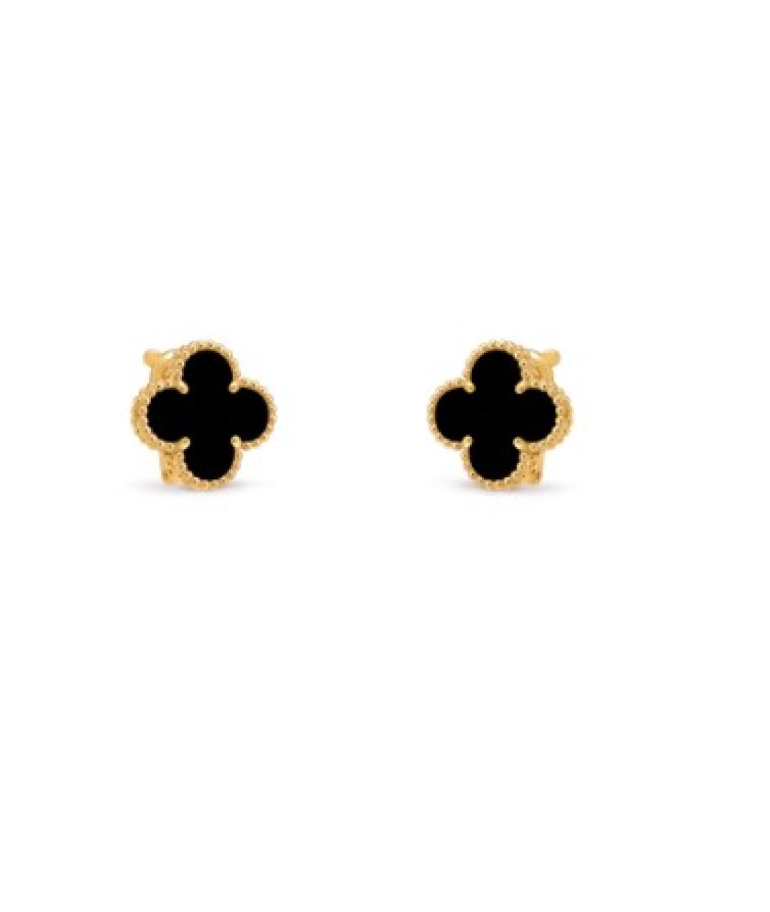 VAN CLEEF & ARPELS Черные серьги из желтого золота, фото 2