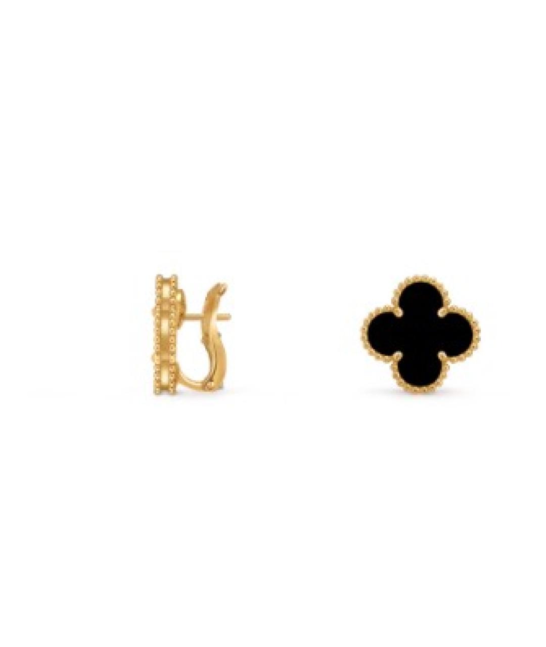 VAN CLEEF & ARPELS Черные серьги из желтого золота, фото 4