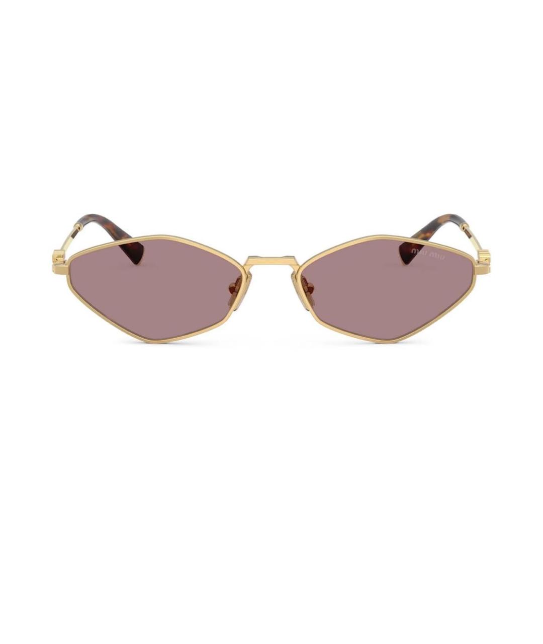 MIU MIU Коричневые металлические солнцезащитные очки, фото 1