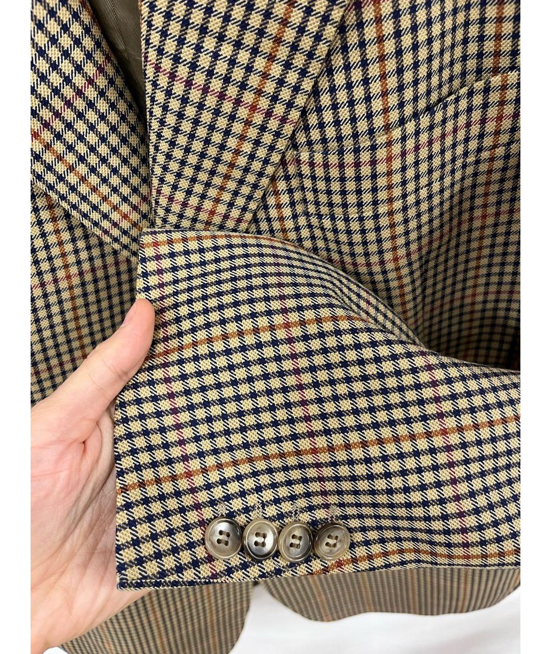 BURBERRY Бежевый шерстяной пиджак, фото 5
