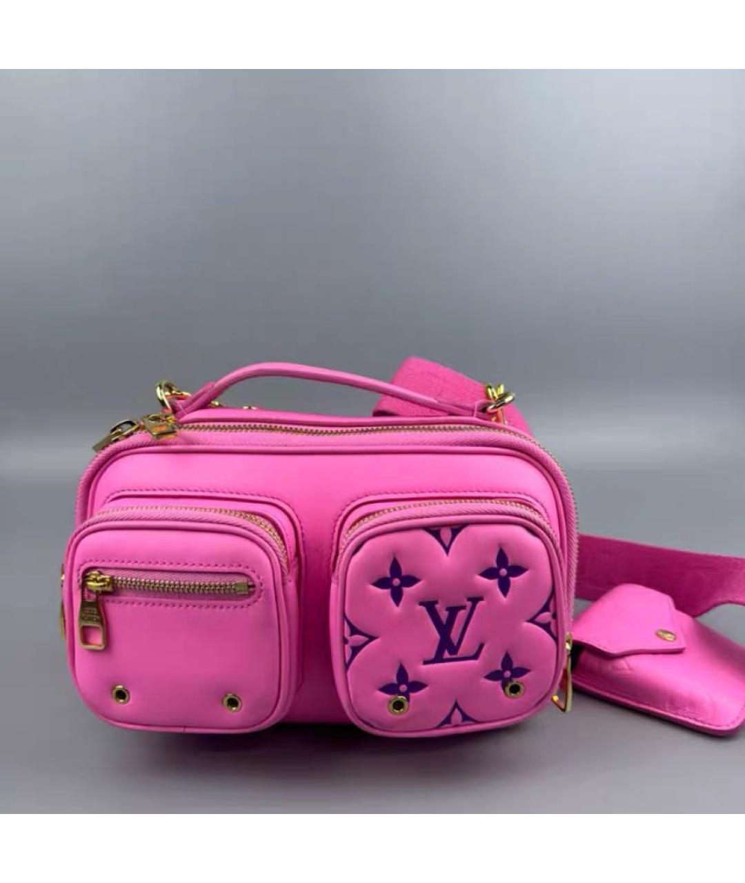 LOUIS VUITTON Фуксия кожаная сумка через плечо, фото 2