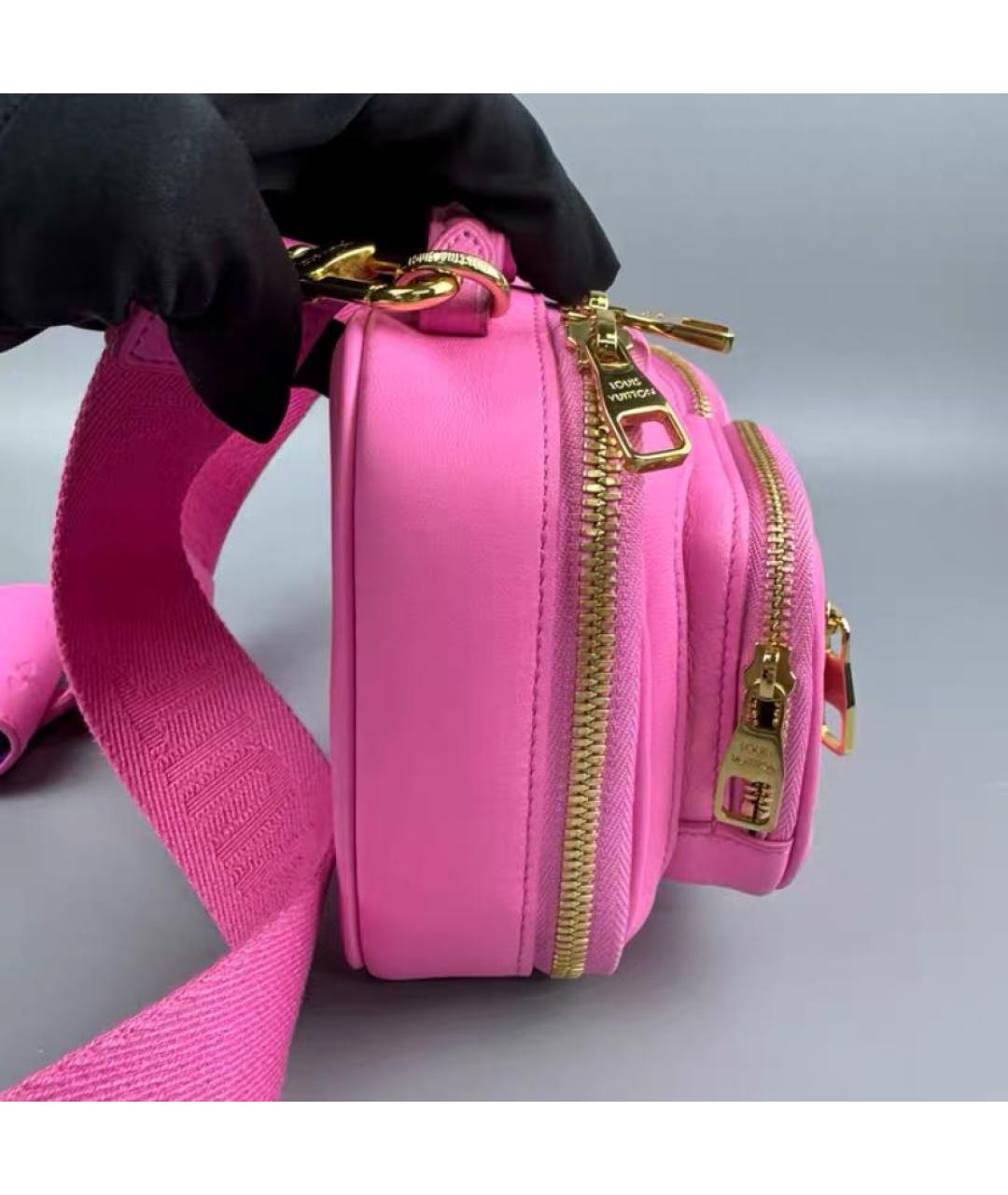 LOUIS VUITTON Фуксия кожаная сумка через плечо, фото 4