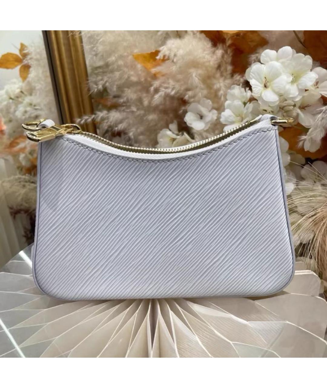 LOUIS VUITTON Белая кожаная сумка через плечо, фото 3