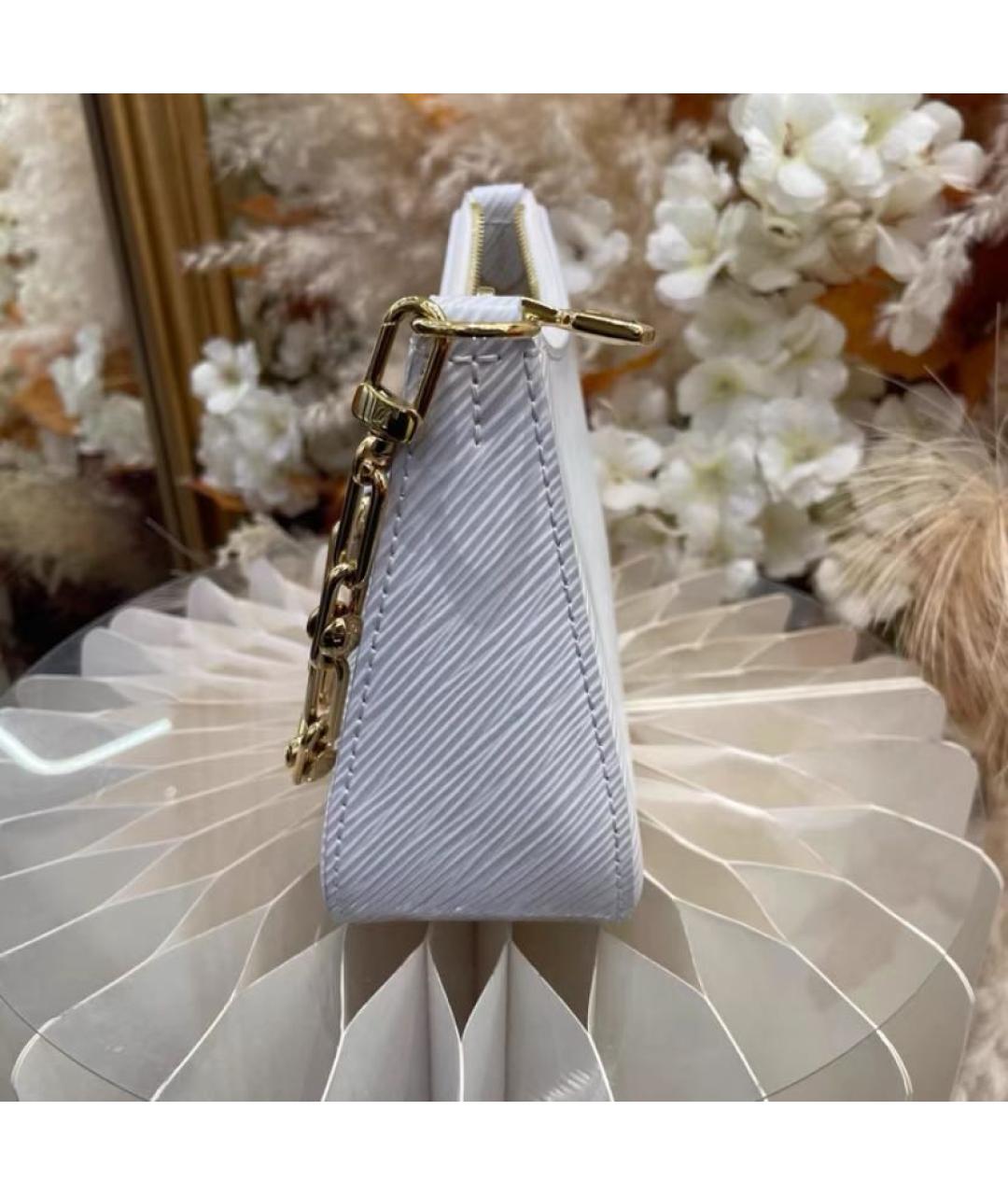 LOUIS VUITTON Белая кожаная сумка через плечо, фото 4