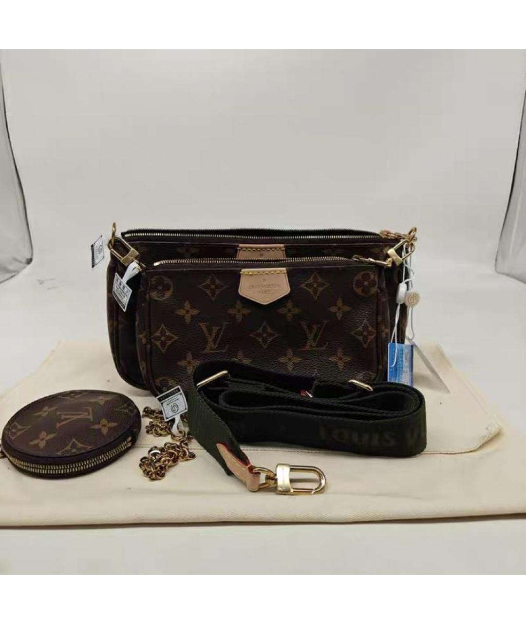 LOUIS VUITTON Коричневая кожаная сумка через плечо, фото 2
