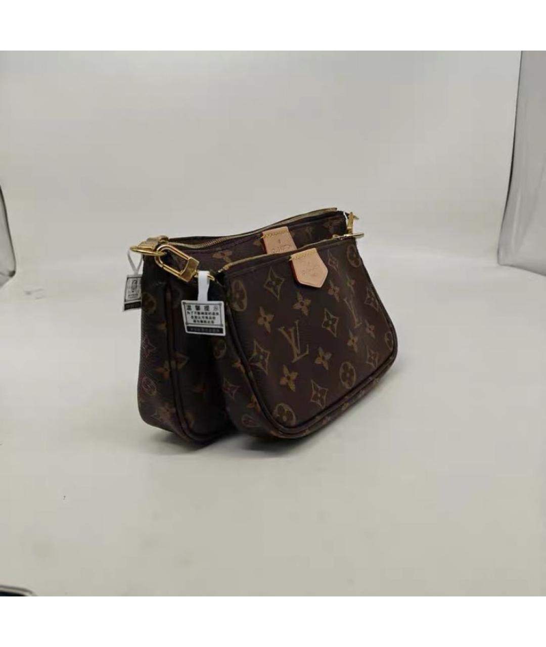 LOUIS VUITTON Коричневая кожаная сумка через плечо, фото 4