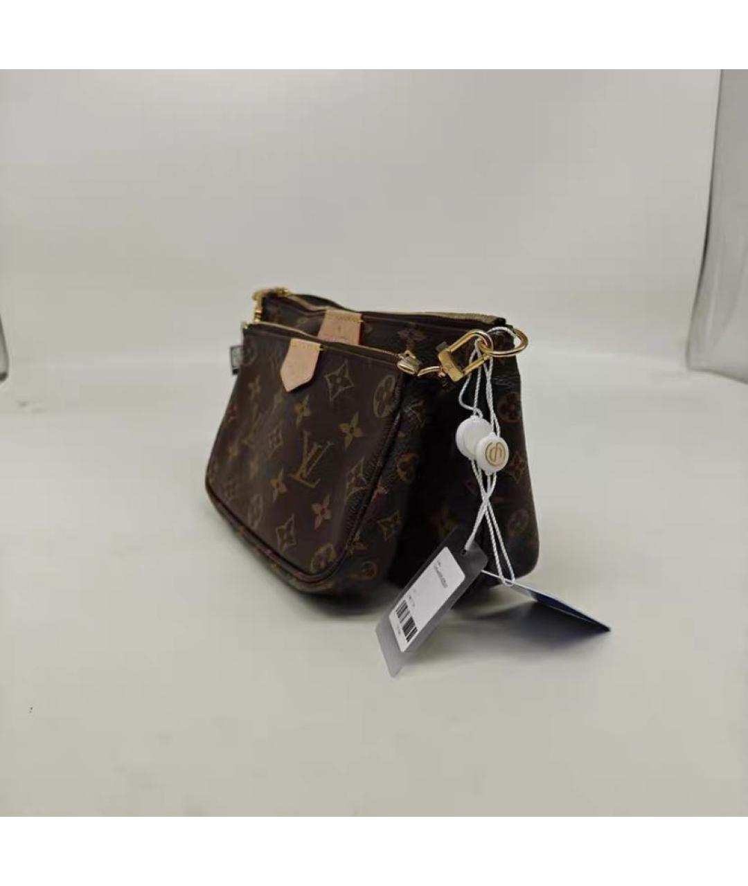 LOUIS VUITTON Коричневая кожаная сумка через плечо, фото 3