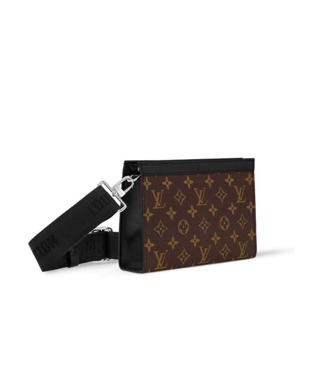 LOUIS VUITTON Коричневая кожаная сумка через плечо, фото 4