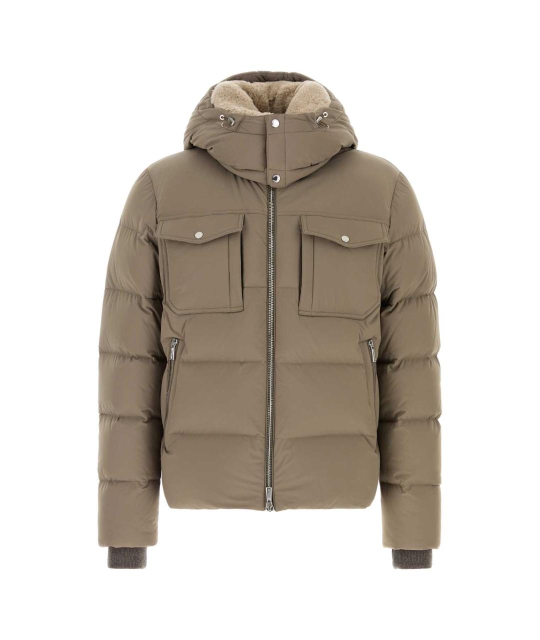 MOORER Бежевый полиэстеровый пуховик, фото 1