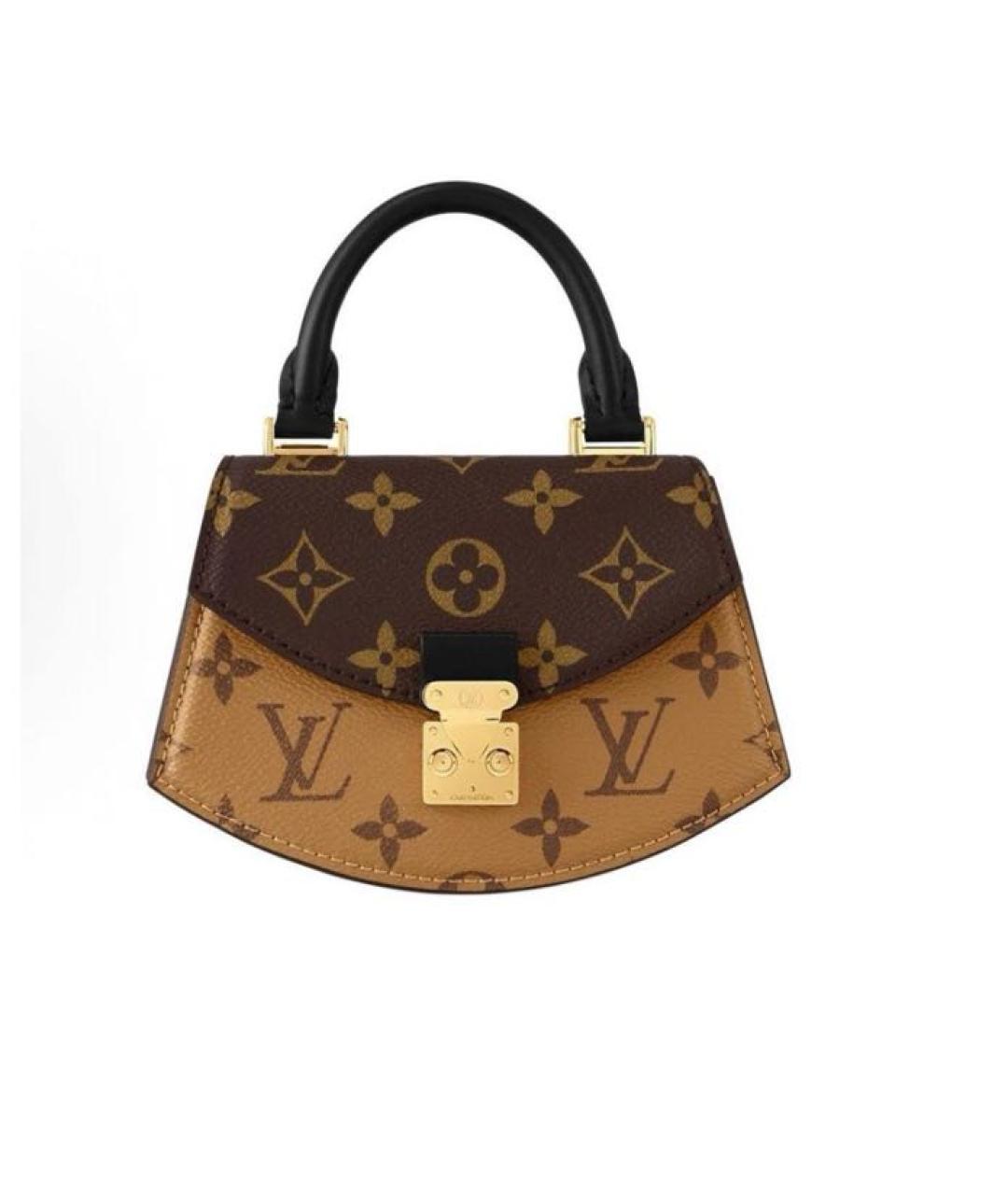 LOUIS VUITTON Коричневая кожаная сумка с короткими ручками, фото 5