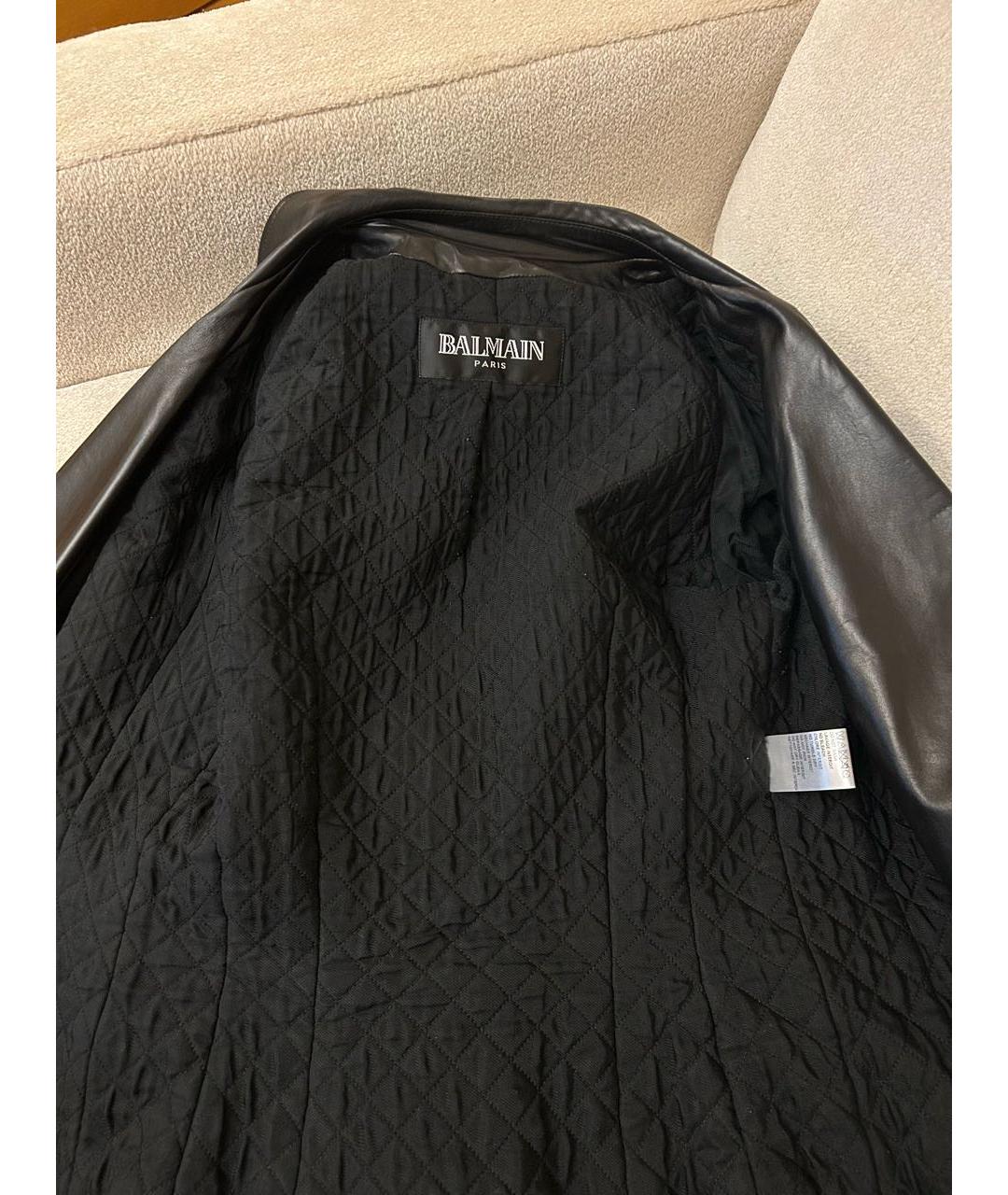 BALMAIN Черная кожаная куртка, фото 3