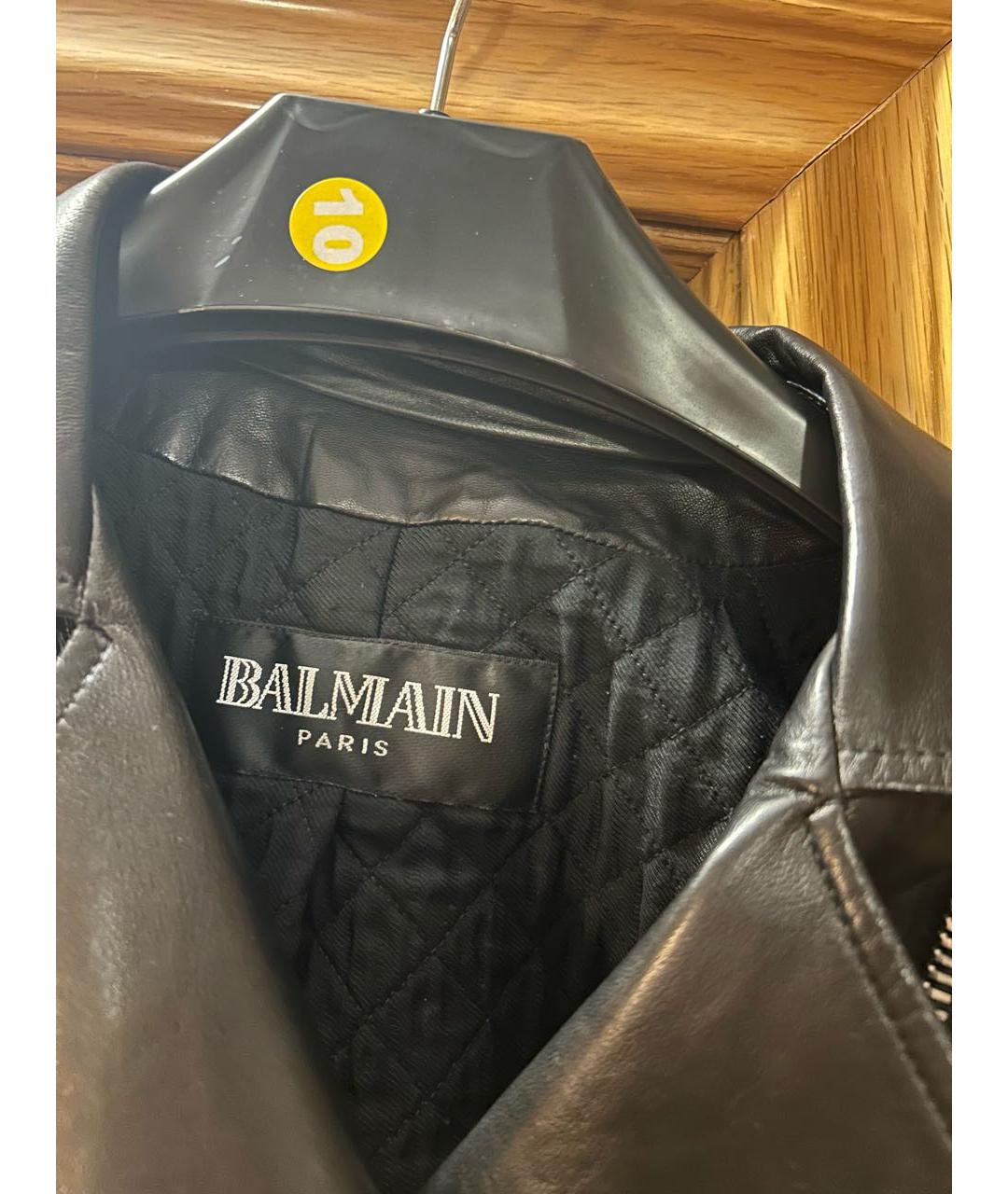 BALMAIN Черная кожаная куртка, фото 5