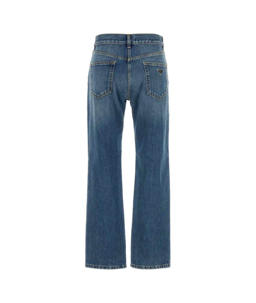 PRADA Синие хлопковые прямые джинсы, фото 2