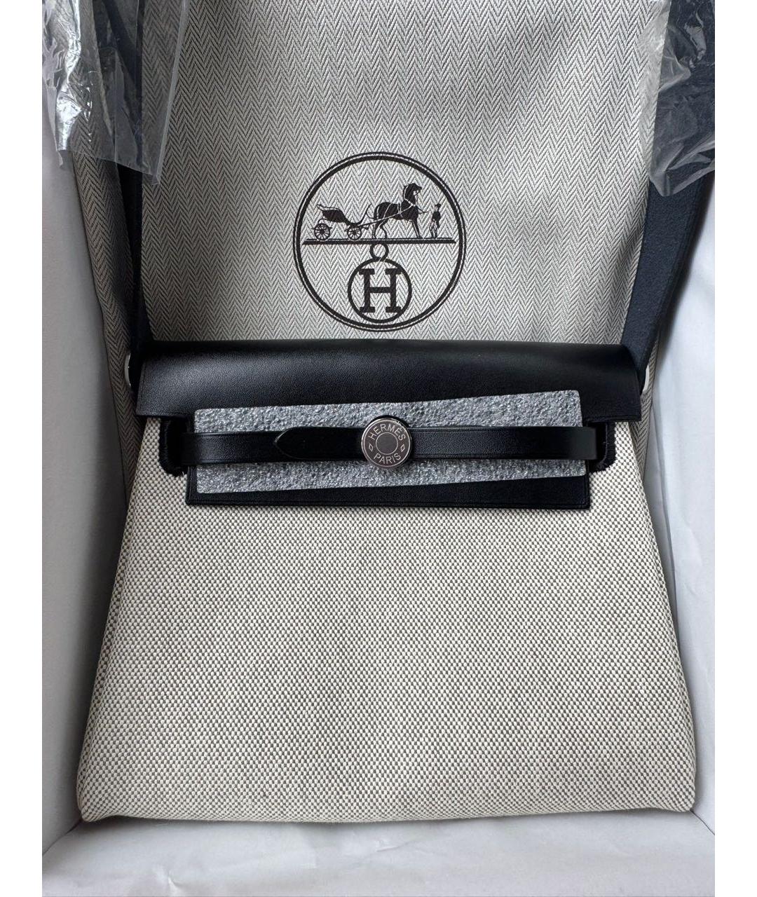 HERMES Серая тканевая сумка через плечо, фото 4