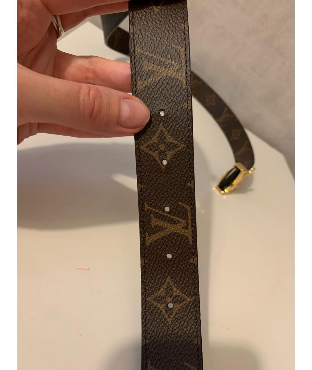 LOUIS VUITTON Черный кожаный ремень, фото 3