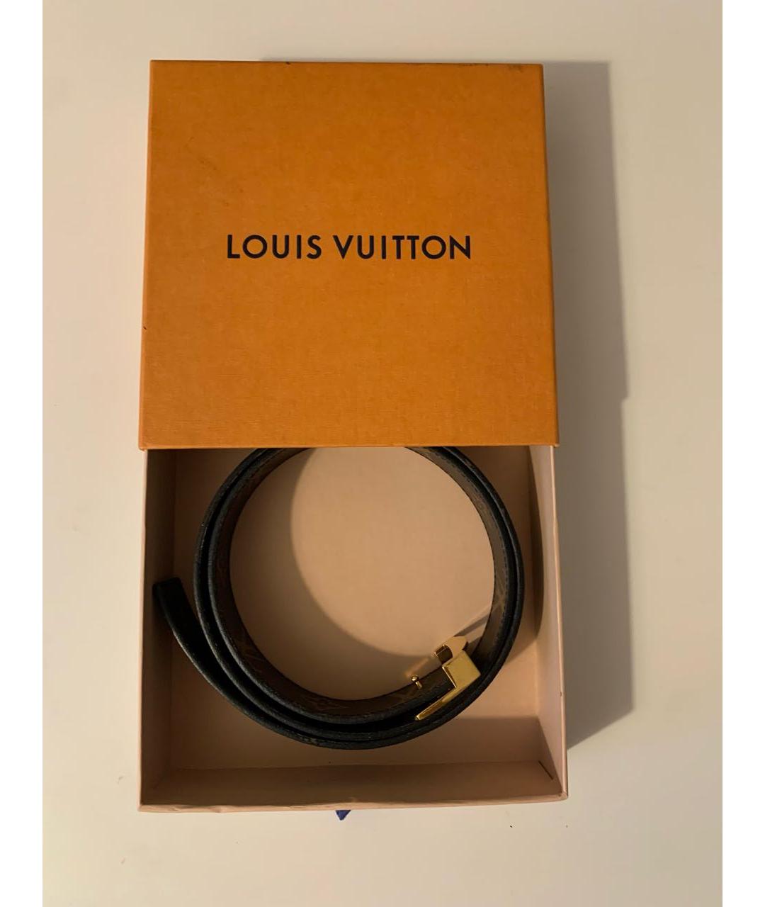 LOUIS VUITTON Черный кожаный ремень, фото 7