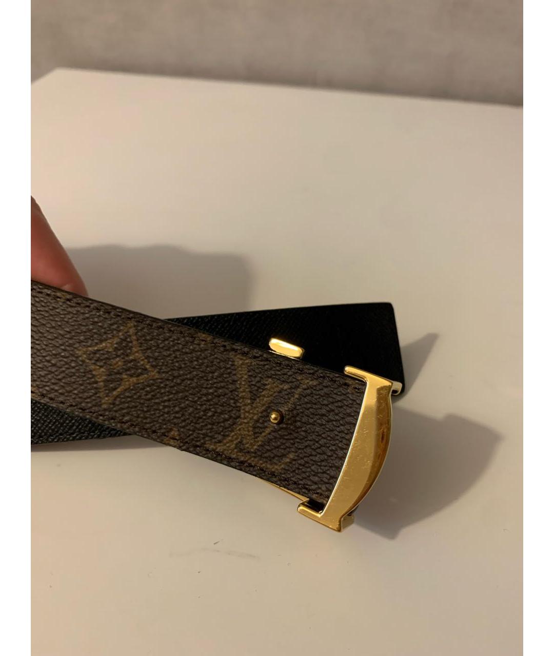LOUIS VUITTON Черный кожаный ремень, фото 4