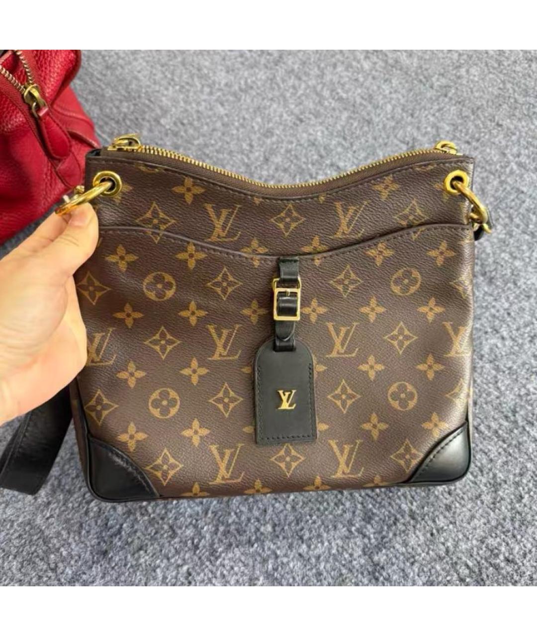 LOUIS VUITTON Коричневая кожаная сумка через плечо, фото 2