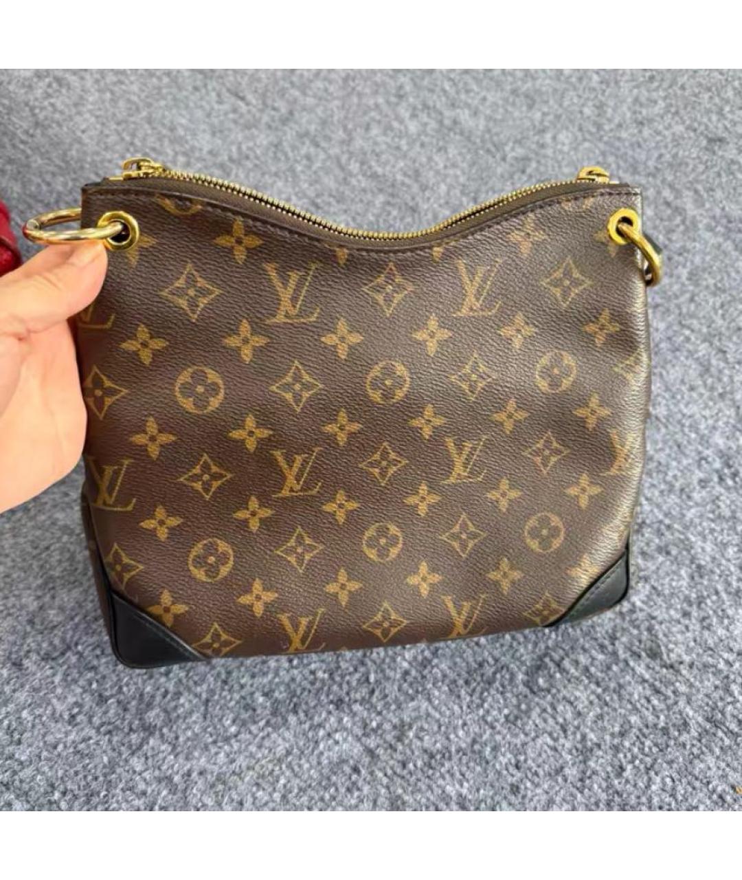 LOUIS VUITTON Коричневая кожаная сумка через плечо, фото 3