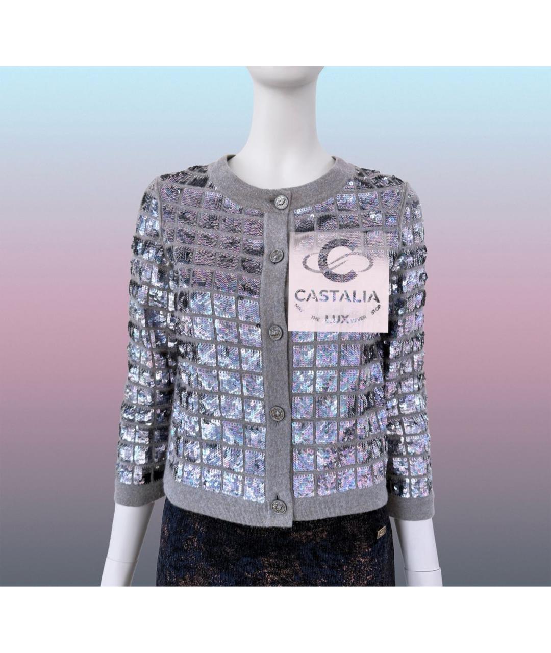 CHANEL Серый кашемировый кардиган, фото 6