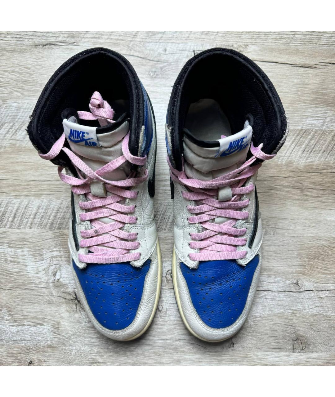 CACTUS JACK BY TRAVIS SCOTT Синие кожаные высокие кроссовки / кеды, фото 3