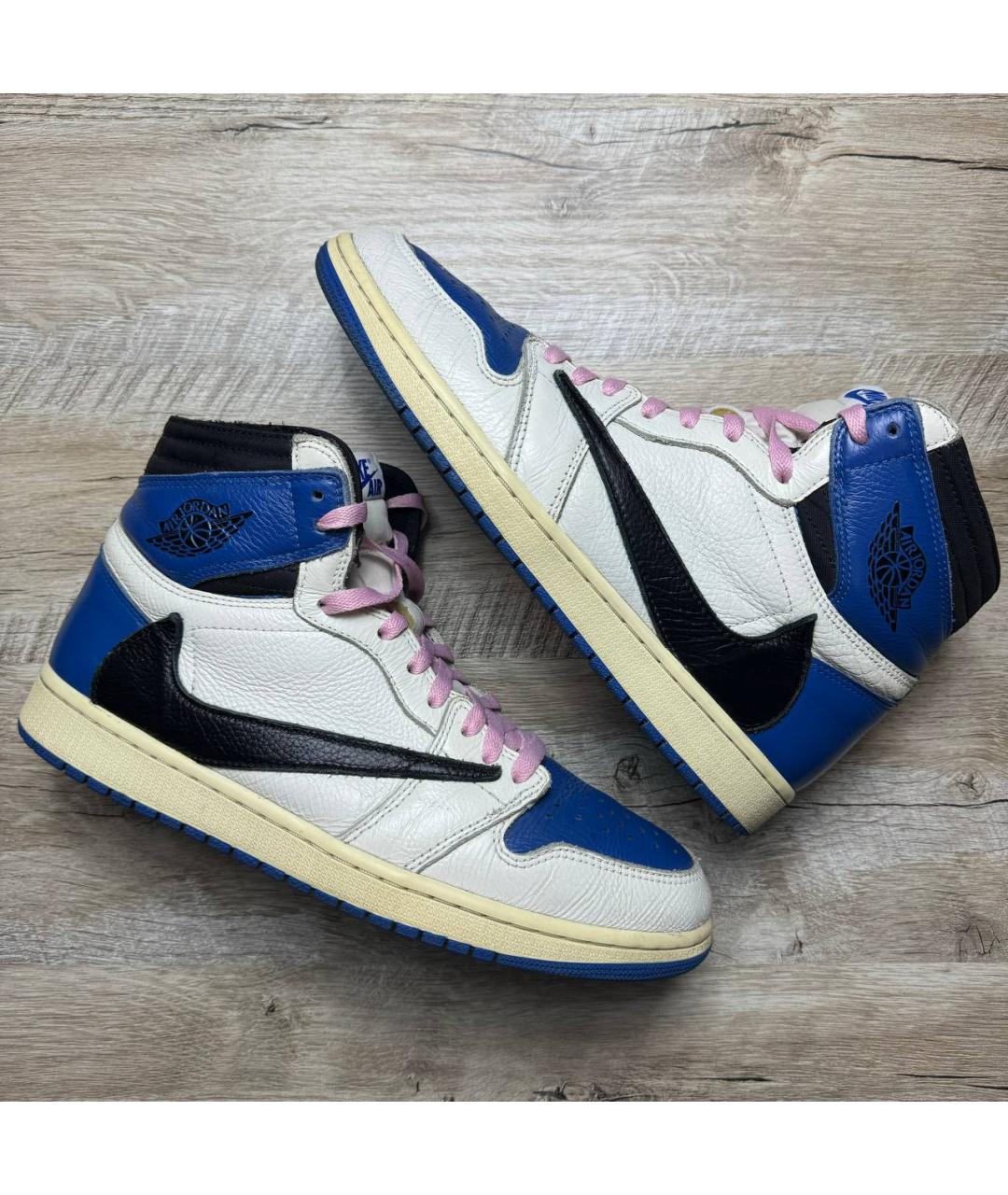 CACTUS JACK BY TRAVIS SCOTT Синие кожаные высокие кроссовки / кеды, фото 4