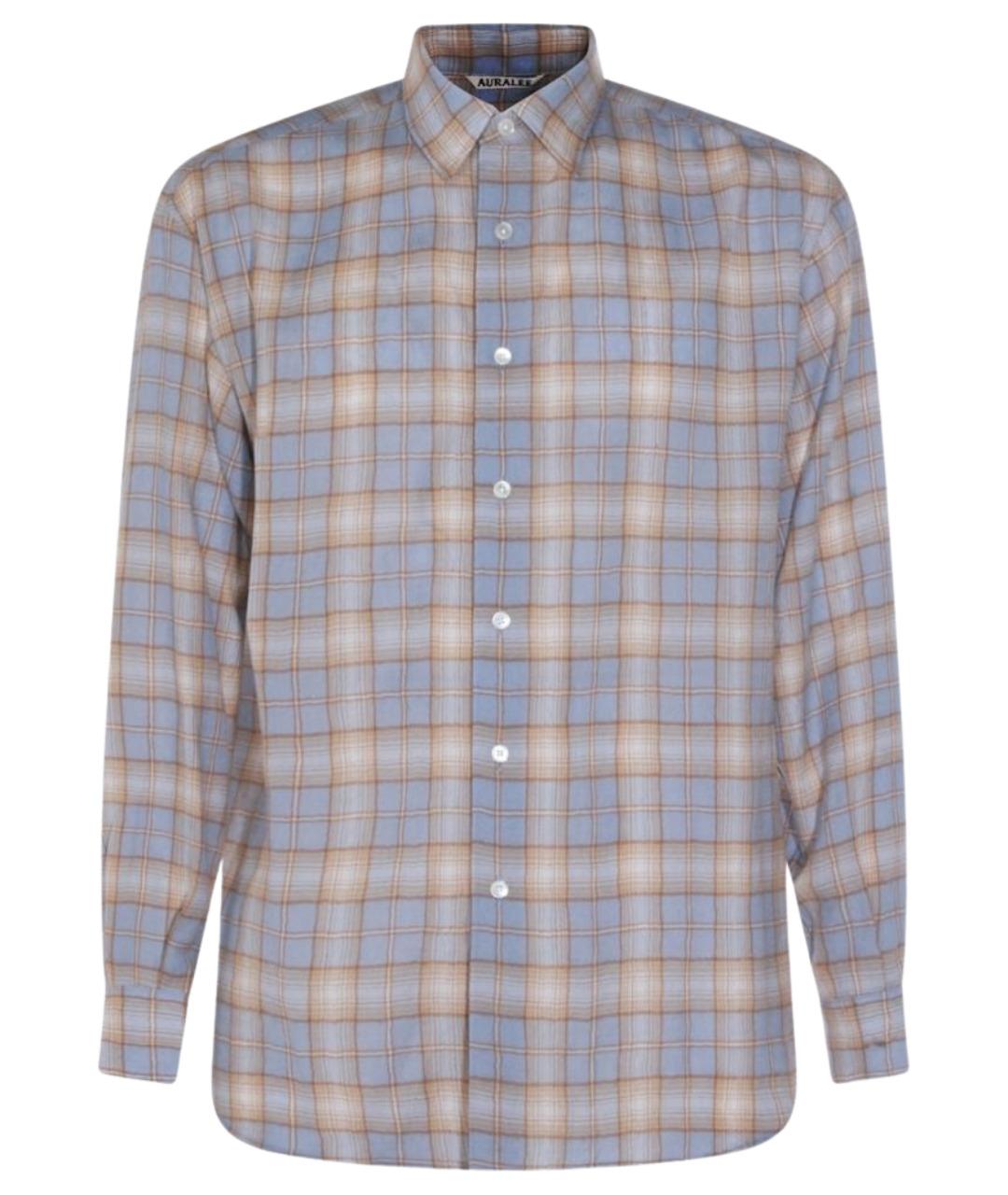 AURALEE Голубая шерстяная кэжуал рубашка, фото 1