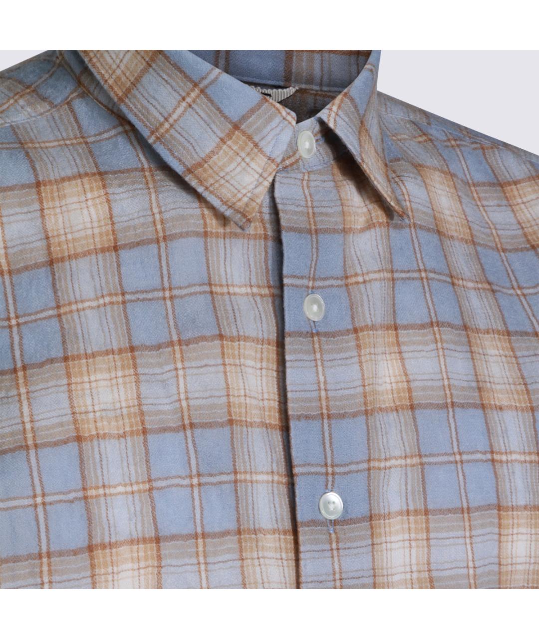 AURALEE Голубая шерстяная кэжуал рубашка, фото 4